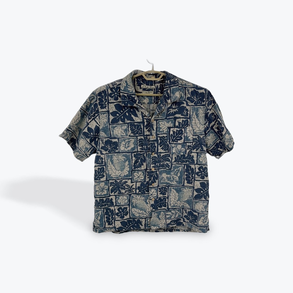 Batik‎ Bay Silk Hawaiian Shirt Mens XL Machine Washable Tropical Floral